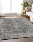 LOOMLAN Rugs Scarlune Gray Washable Indoor-Outdoor Rug
