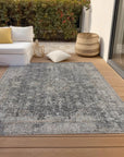 LOOMLAN Rugs Scarlune Gray Washable Indoor-Outdoor Rug