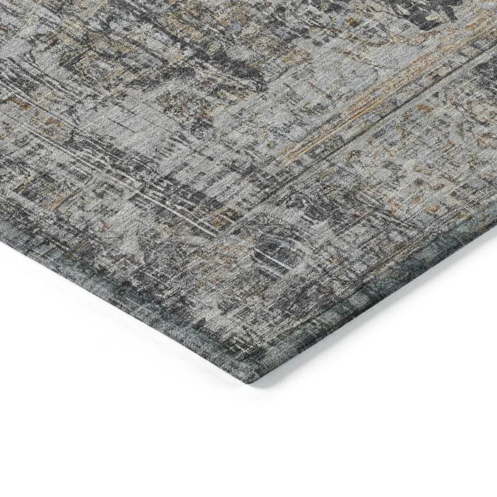LOOMLAN Rugs Scarlune Gray Washable Indoor-Outdoor Rug