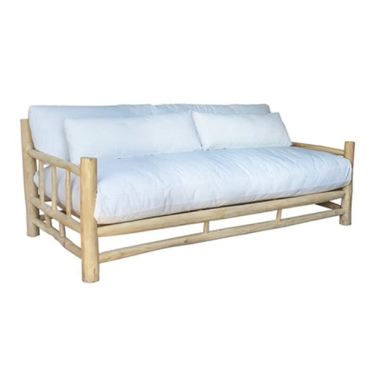 Bali Teak Wood Outdoor Couch Sofa Marine-Grade Cushions