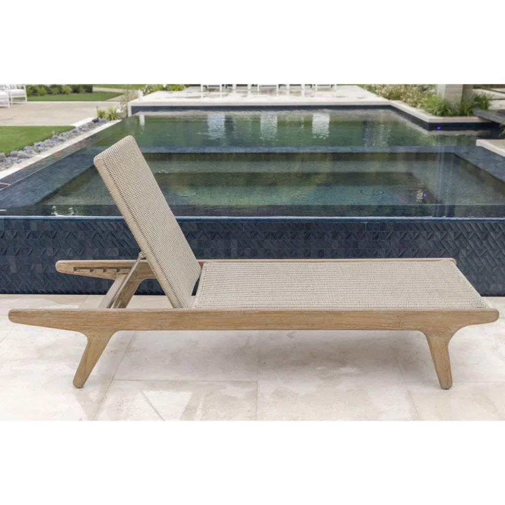 Sunset West Sedona Modern Teak Outdoor Lounge Chaise
