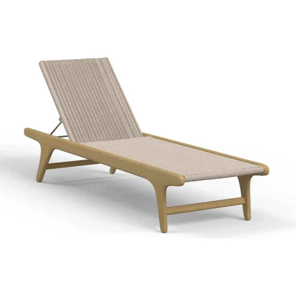 Sunset West Sedona Modern Teak Outdoor Lounge Chaise