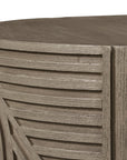 Serenity Textured Round Drum Table - Brown Outdoor Accent Table-Outdoor Side Tables-Seasonal Living-LOOMLAN