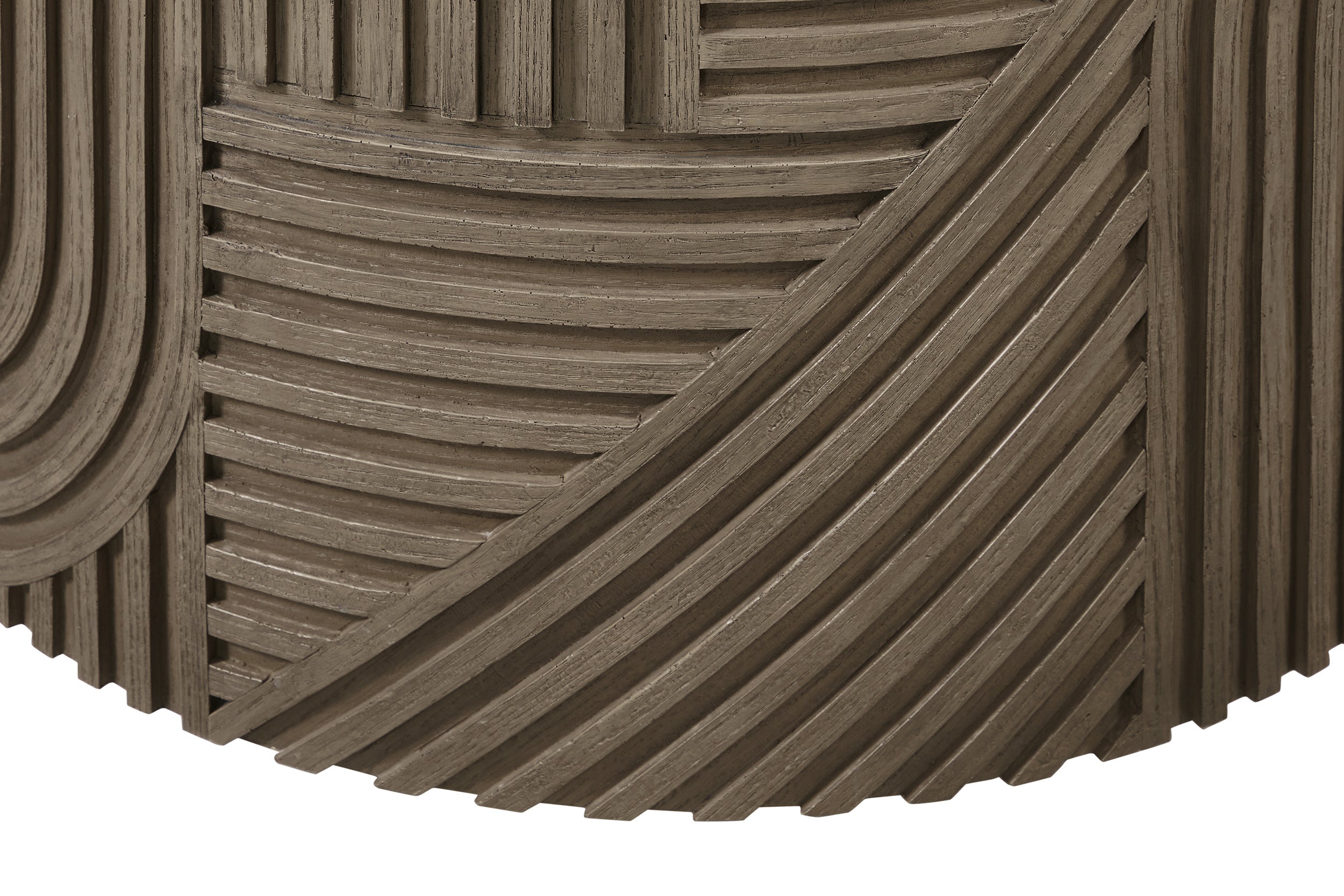 Serenity Textured Round Drum Table - Brown Outdoor Accent Table-Outdoor Side Tables-Seasonal Living-LOOMLAN