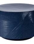 Serenity Textured Round Table 24" - Blue Outdoor Accent Table-Outdoor Side Tables-Seasonal Living-LOOMLAN