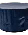 Serenity Textured Round Table 24" - Blue Outdoor Accent Table-Outdoor Side Tables-Seasonal Living-LOOMLAN