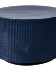 Serenity Textured Round Table 24" - Blue Outdoor Accent Table-Outdoor Side Tables-Seasonal Living-LOOMLAN