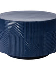 Serenity Textured Round Table 24" - Blue Outdoor Accent Table-Outdoor Side Tables-Seasonal Living-LOOMLAN