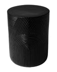 Serenity Textured Side Table 16" - Black Outdoor Accent Table-Outdoor Side Tables-Seasonal Living-LOOMLAN