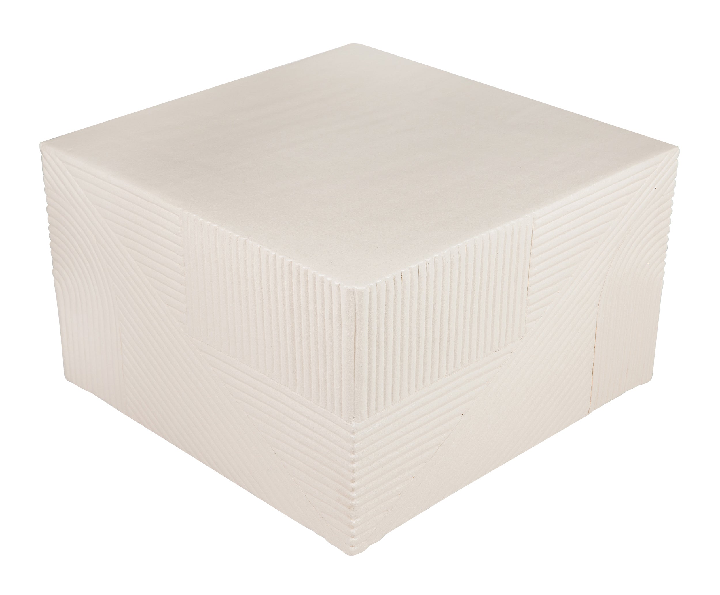 Serenity Textured Square Table 24&quot; - White Outdoor Accent Table-Outdoor Side Tables-Seasonal Living-LOOMLAN