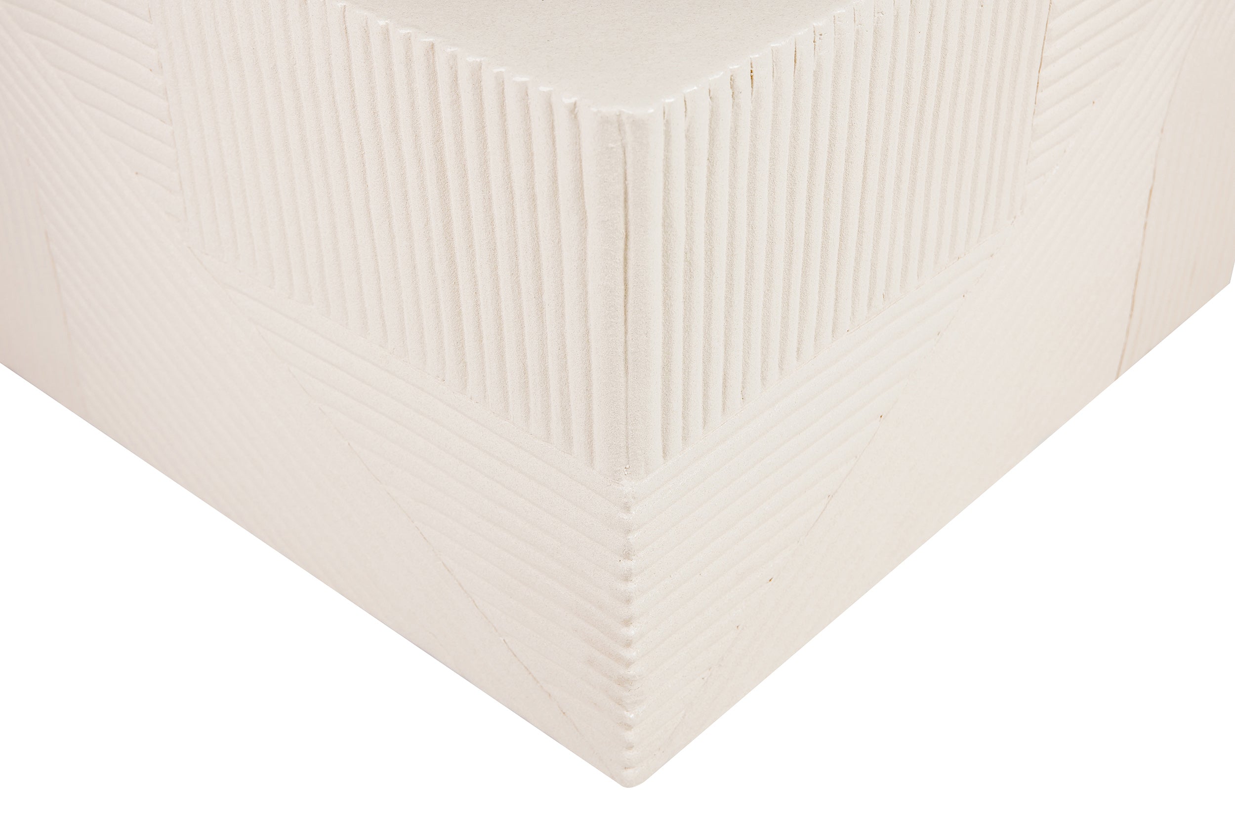 Serenity Textured Square Table 24&quot; - White Outdoor Accent Table-Outdoor Side Tables-Seasonal Living-LOOMLAN