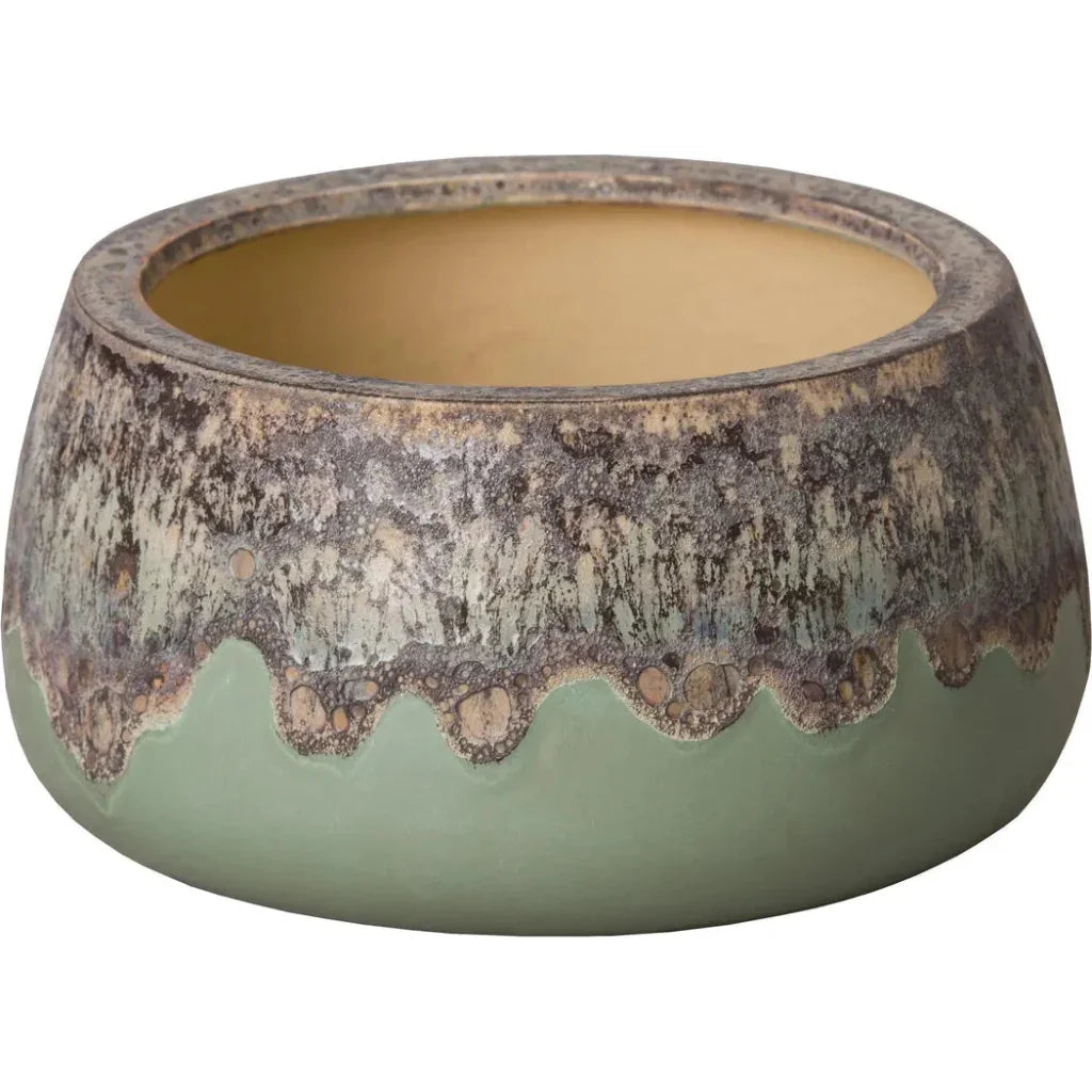 Emissary Shallow Ceramic Round Planter