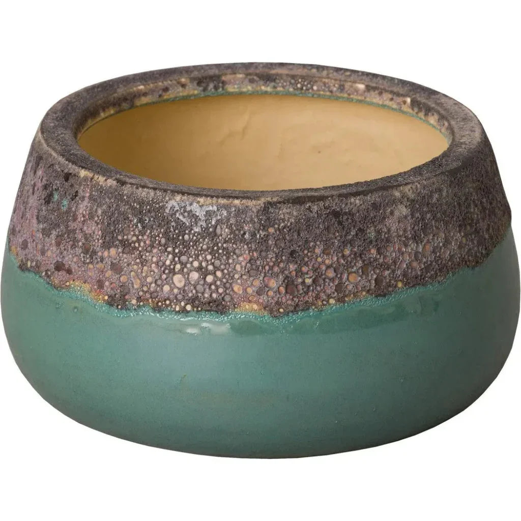 Emissary Shallow Ceramic Round Planter