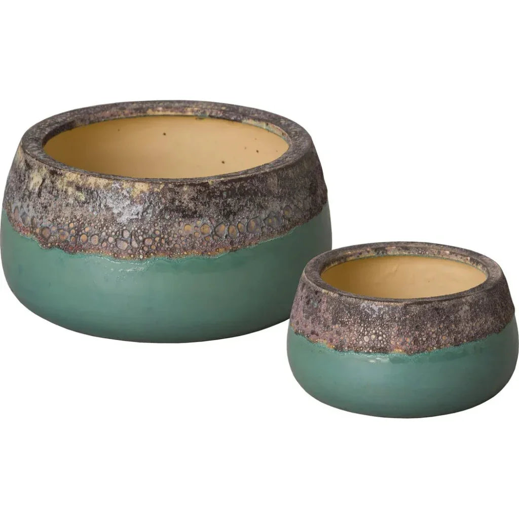 Emissary Shallow Ceramic Round Planter