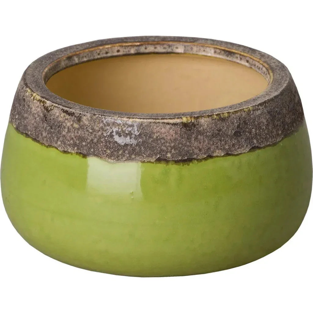 Emissary Shallow Ceramic Round Planter