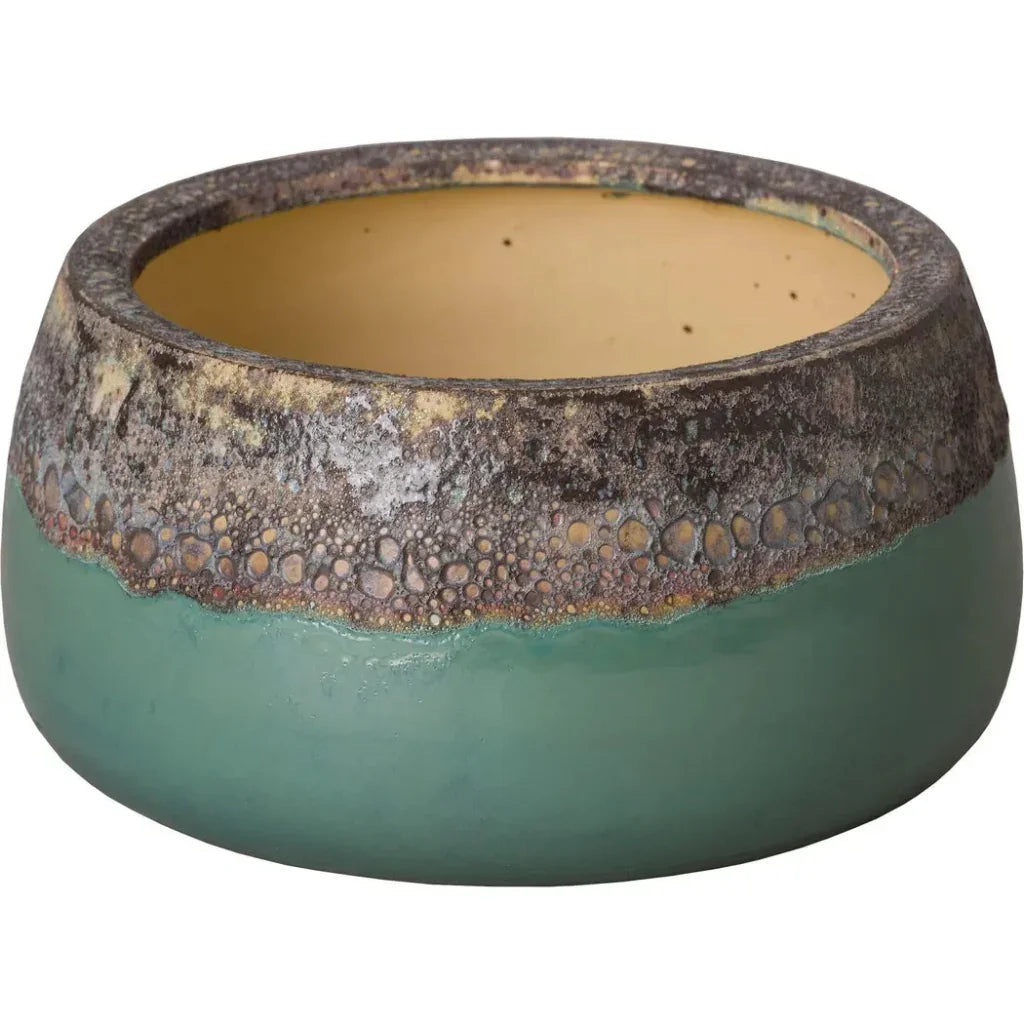 Emissary Shallow Ceramic Round Planter