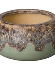 Emissary Shallow Ceramic Round Planter