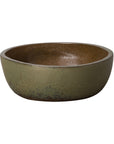 Emissary Shallow Metallic Green Ceramic Outdoor Planter