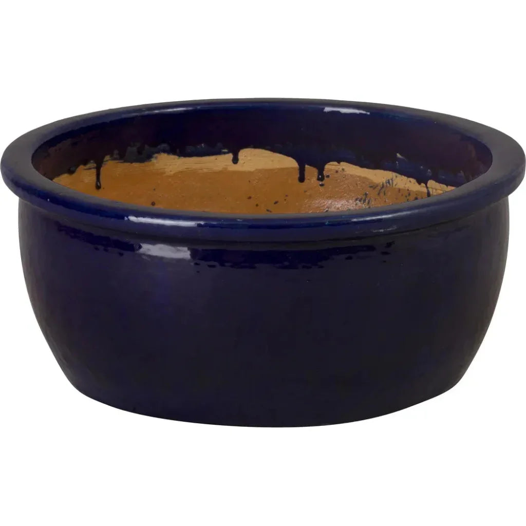 Emissary Shallow Round Ceramic Lip Planter