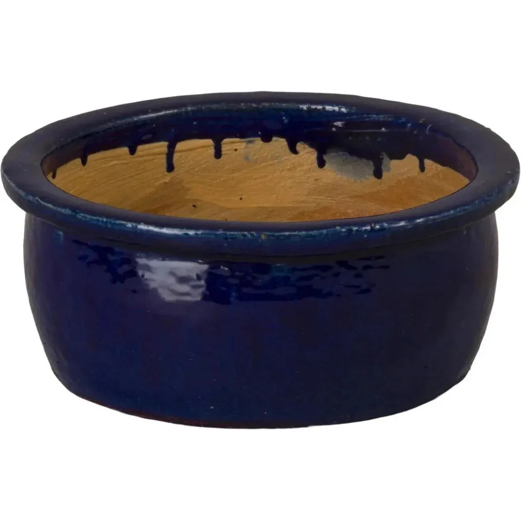 Emissary Shallow Round Ceramic Lip Planter