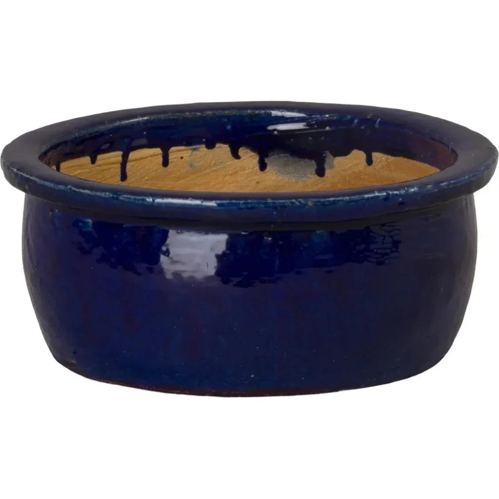Emissary Shallow Round Ceramic Lip Planter