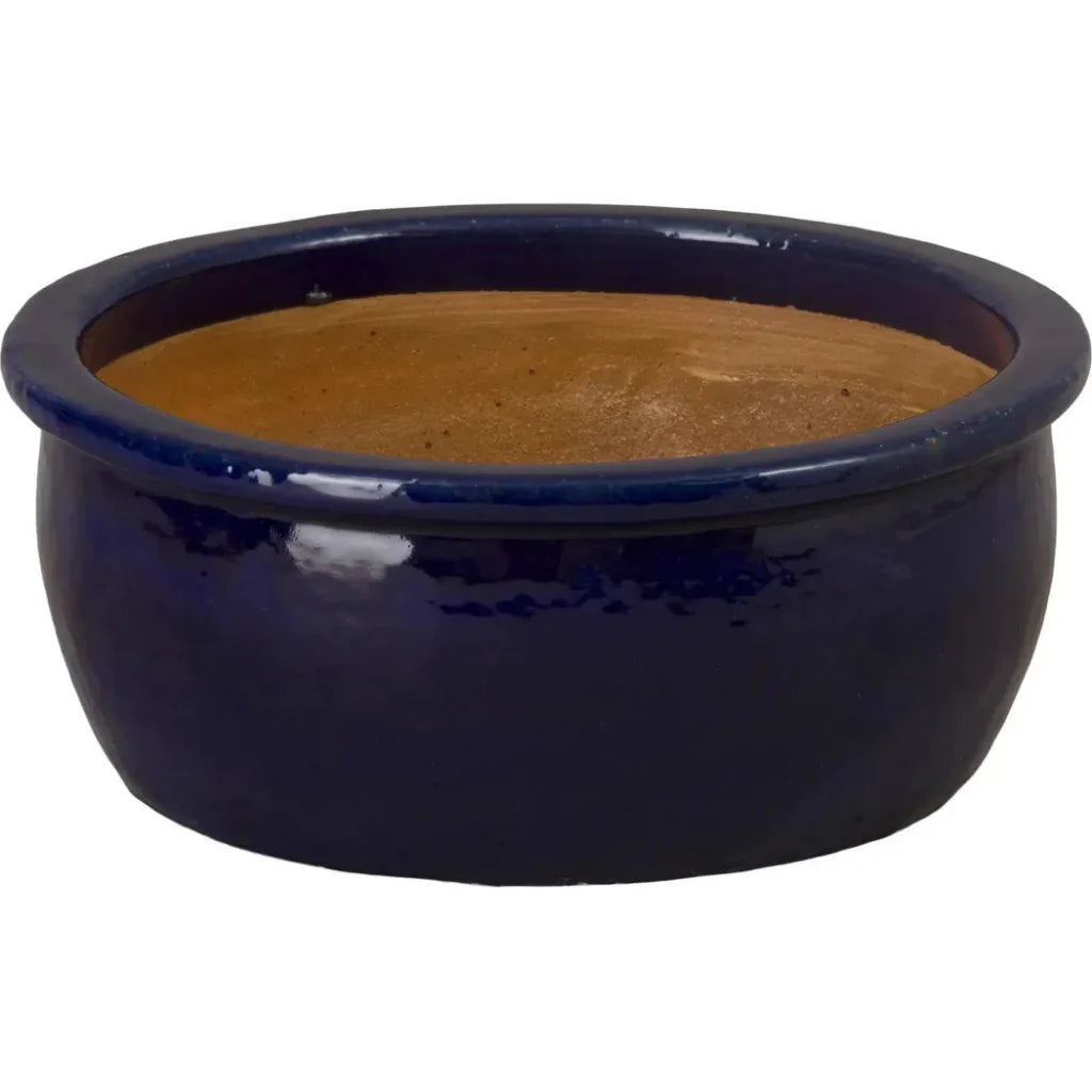 Emissary Shallow Round Ceramic Lip Planter