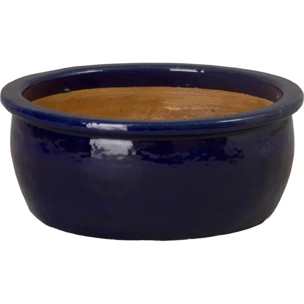 Emissary Shallow Round Ceramic Lip Planter