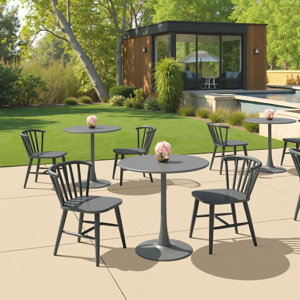 Zuo Modern Shio Aluminum Outdoor Dining Chair Black