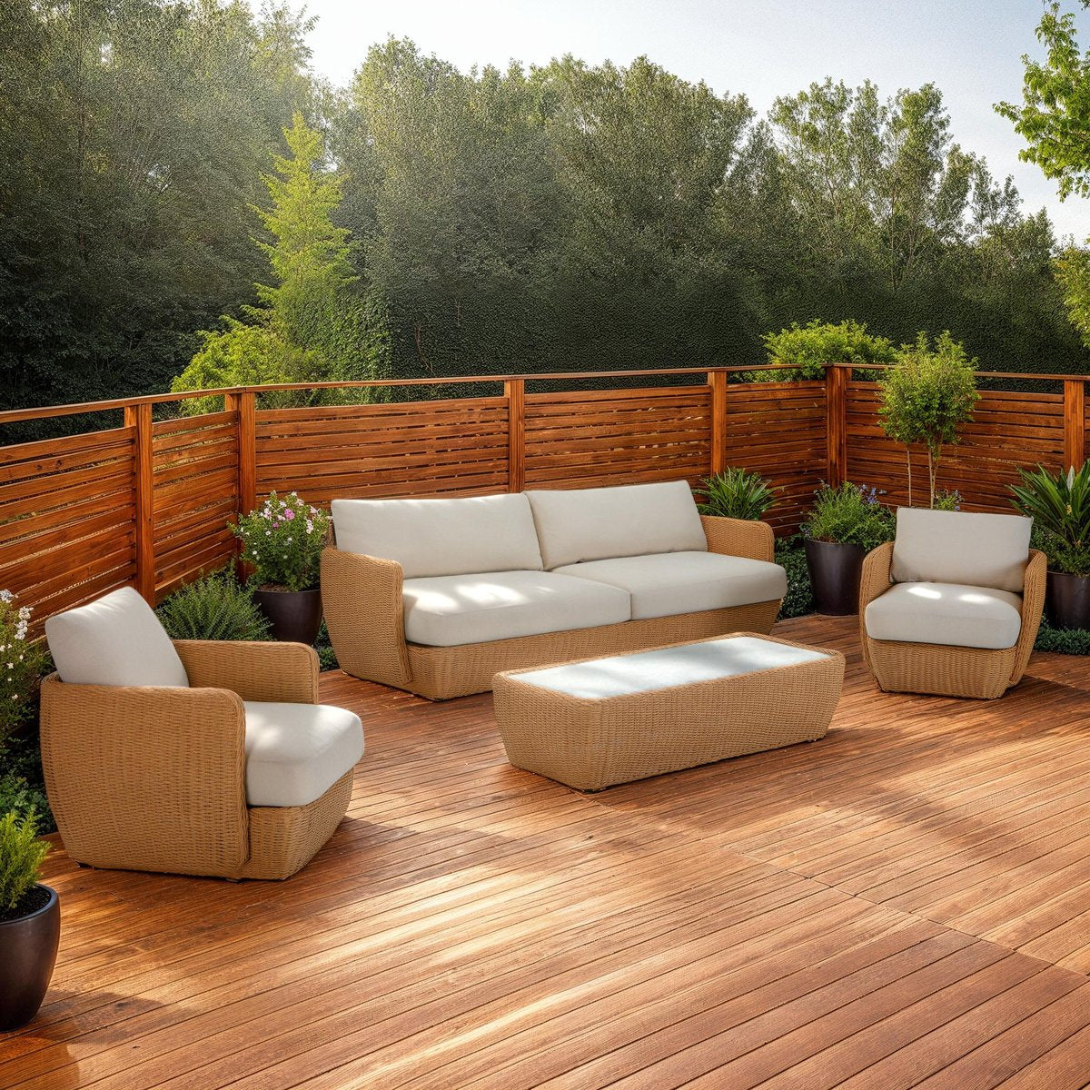 LH Home Siesta All-Weather Wicker Outdoor Sofa