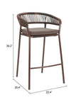 Zuo Modern Skye Olefin Fabric Outdoor Barstool 2PC