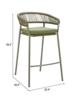 Zuo Modern Skye Olefin Fabric Outdoor Barstool 2PC