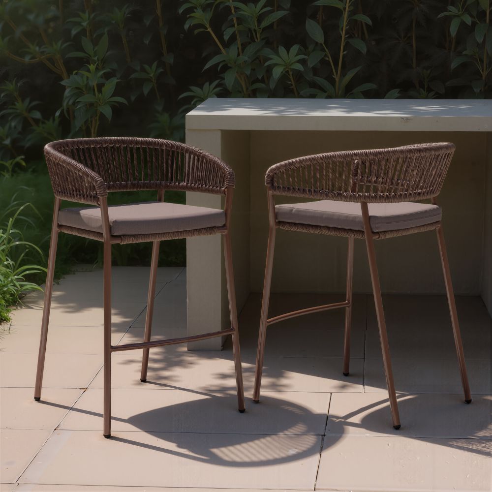 Zuo Modern Skye Olefin Fabric Outdoor Barstool 2PC