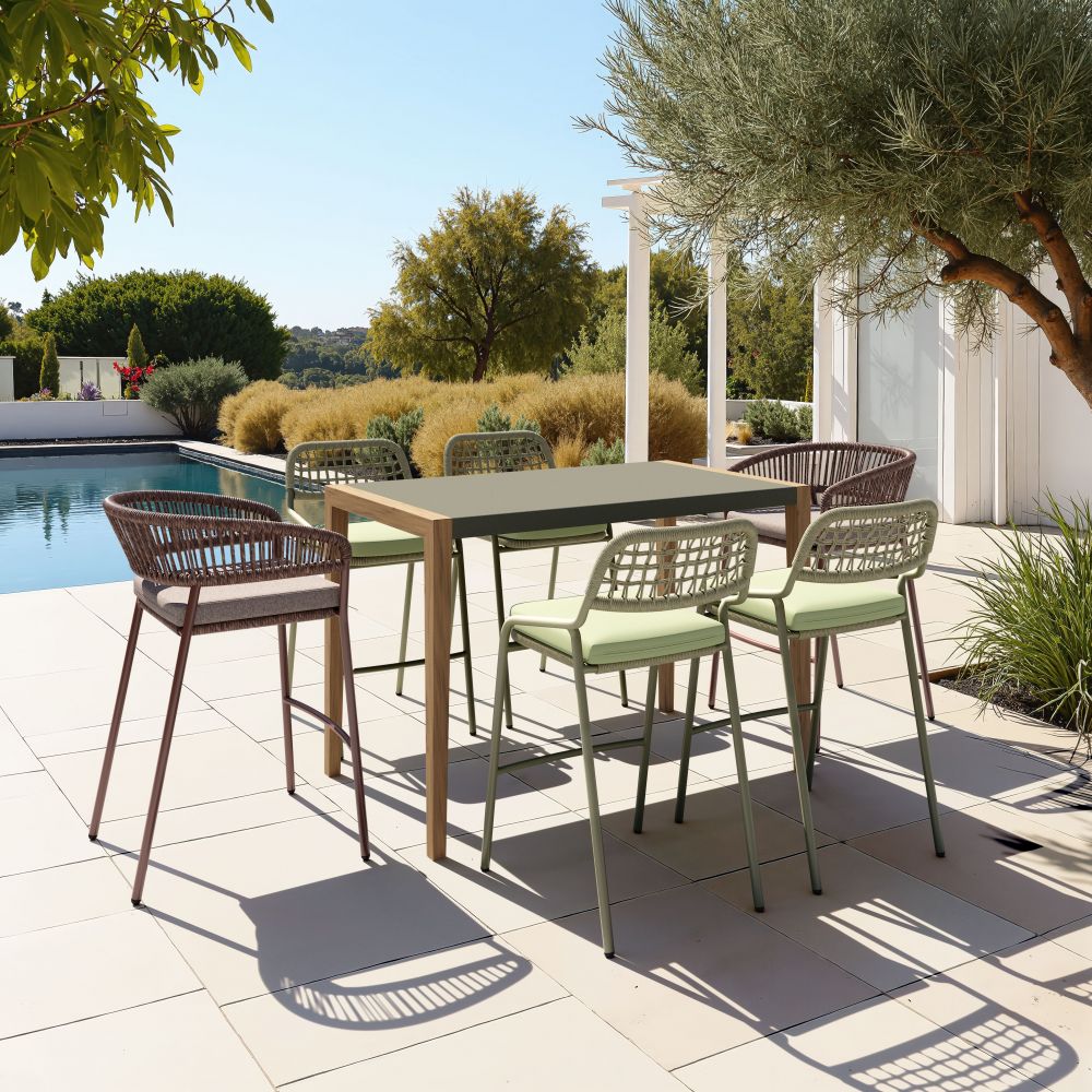 Zuo Modern Skye Olefin Fabric Outdoor Barstool 2PC