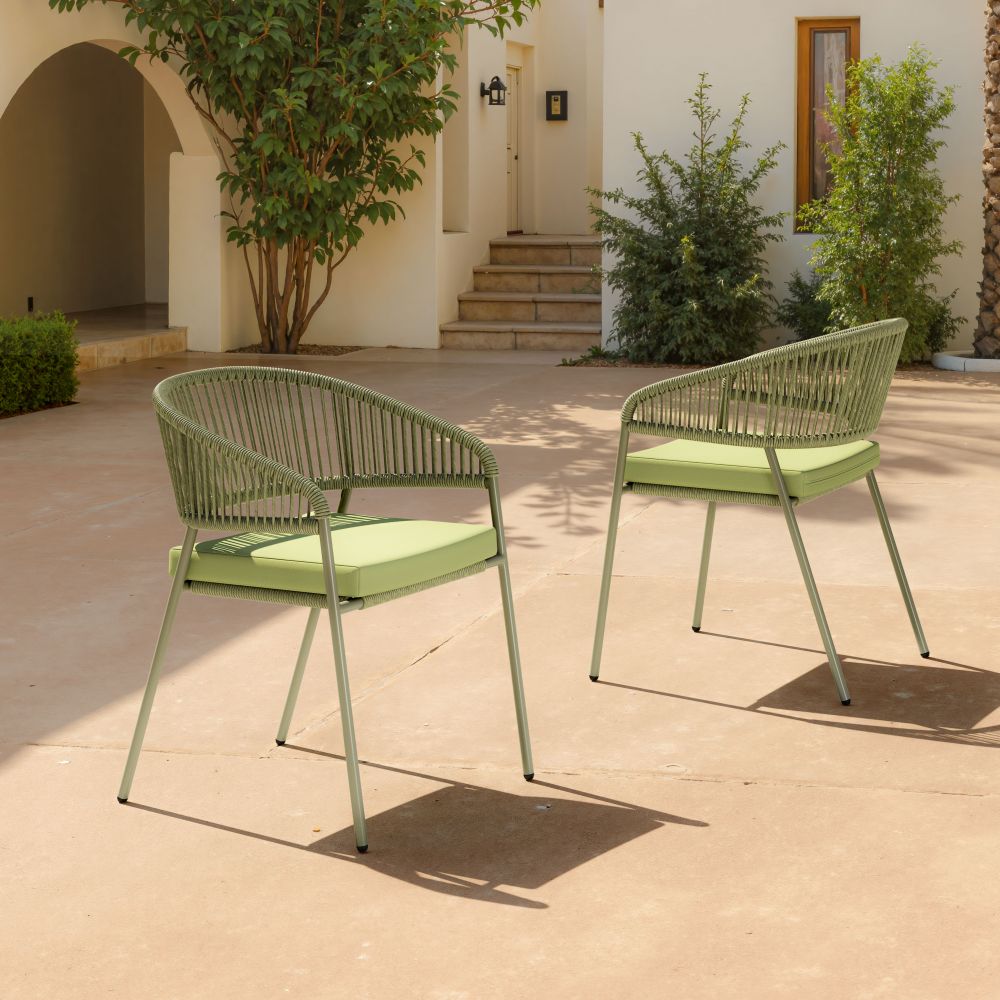 Zuo Modern Skye Olefin Fabric Outdoor Dining Chair 2PC