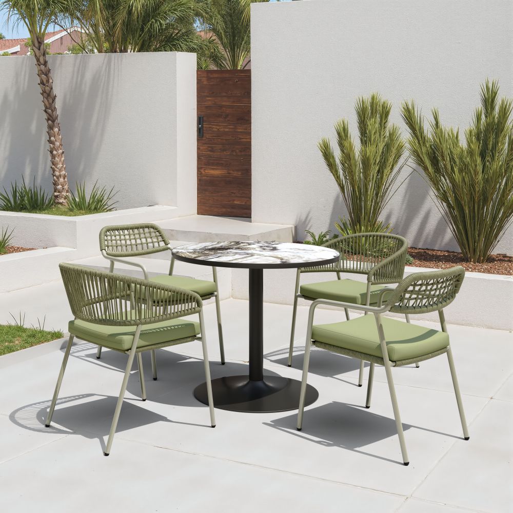 Zuo Modern Skye Olefin Fabric Outdoor Dining Chair 2PC