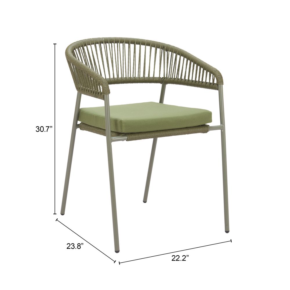 Zuo Modern Skye Olefin Fabric Outdoor Dining Chair 2PC