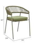 Zuo Modern Skye Olefin Fabric Outdoor Dining Chair 2PC