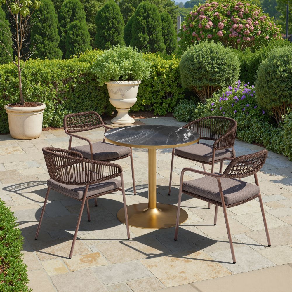 Zuo Modern Skye Olefin Fabric Outdoor Dining Chair 2PC