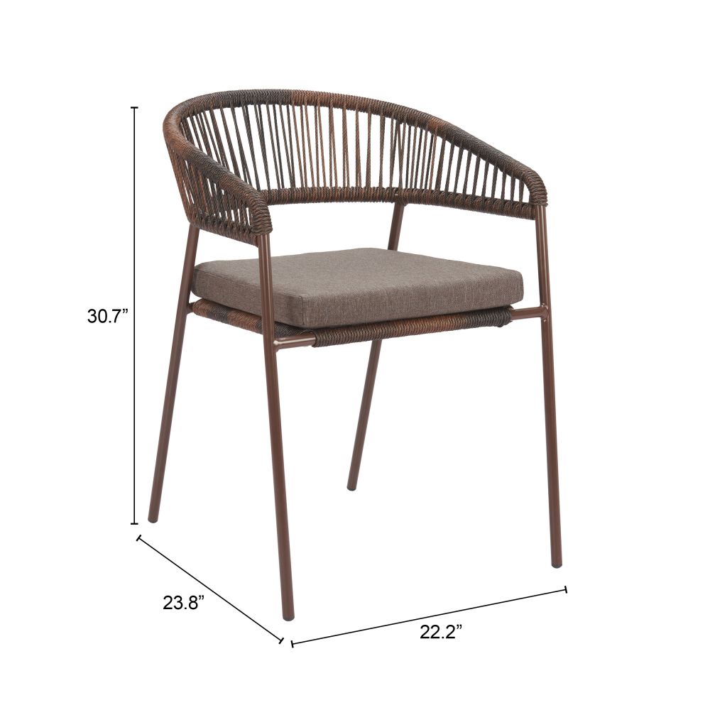 Zuo Modern Skye Olefin Fabric Outdoor Dining Chair 2PC