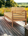 SoHo 3-Person Teak Outdoor Sofa with Sunbrella Cushions-Outdoor Sofas & Loveseats-HiTeak-LOOMLAN