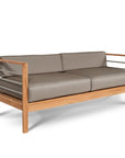 SoHo 3-Person Teak Outdoor Sofa with Sunbrella Cushions-Outdoor Sofas & Loveseats-HiTeak-Grey-LOOMLAN