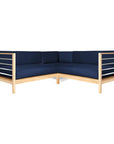 SoHo 7-piece Teak Outdoor Sectional Deep Seating Set with Sunbrella Cushion-Outdoor Sectional Sets-HiTeak-Navy-LOOMLAN