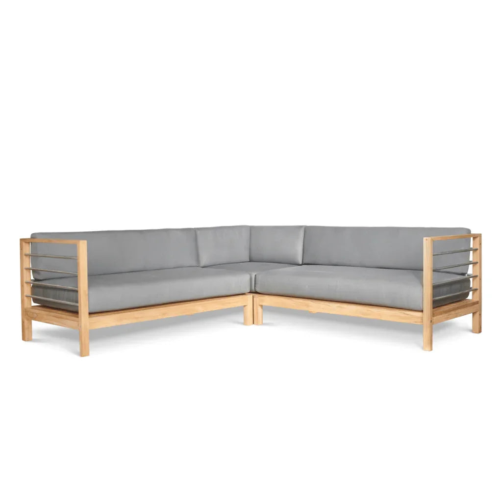 HiTeak SoHo Patio Sectional Deep Sofa Set with Sunbrella 7PC