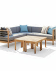 HiTeak SoHo Patio Sectional Deep Sofa Set with Sunbrella 7PC