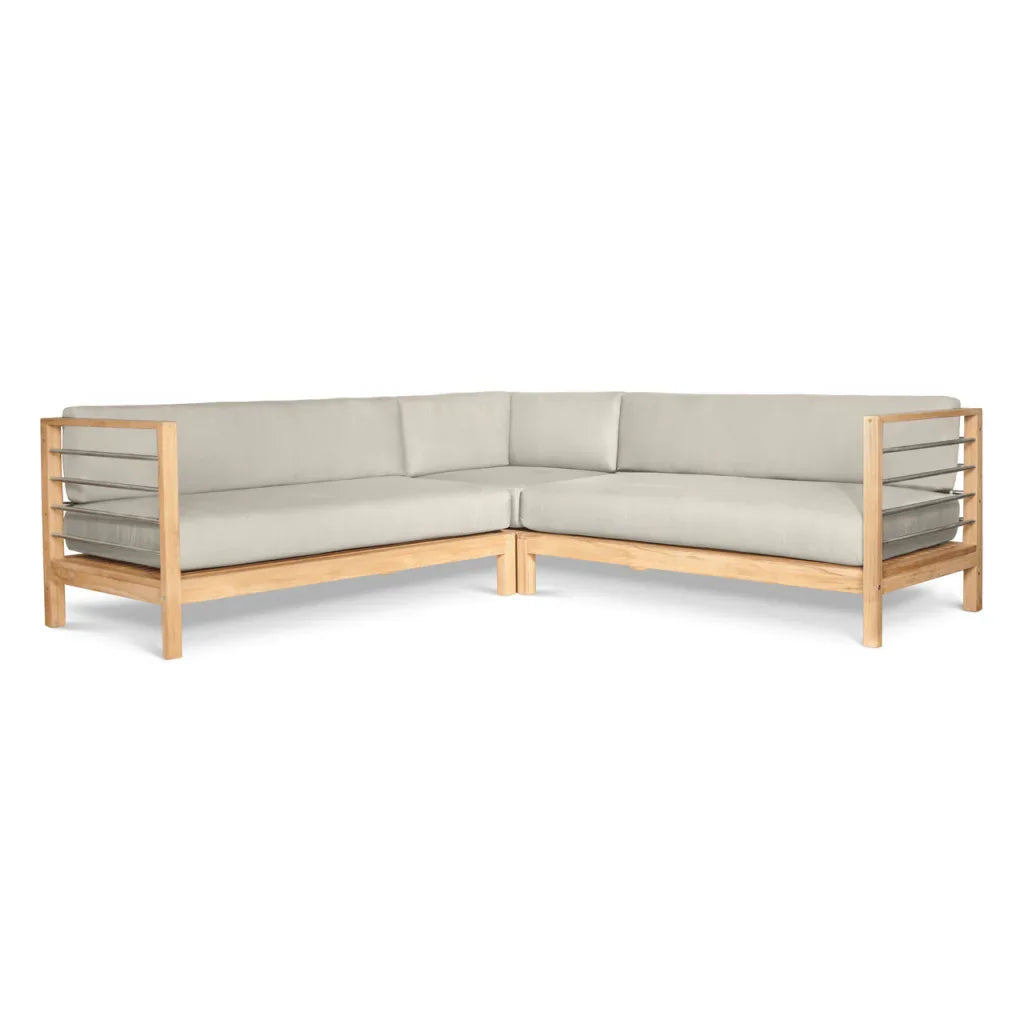 HiTeak SoHo Patio Sectional Deep Sofa Set with Sunbrella 7PC