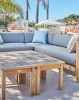 HiTeak SoHo Patio Sectional Deep Sofa Set with Sunbrella 7PC