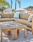 HiTeak SoHo Patio Sectional Deep Sofa Set with Sunbrella 7PC