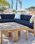 HiTeak SoHo Patio Sectional Deep Sofa Set with Sunbrella 7PC