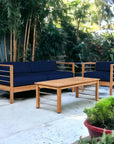 HiTeak SoHo Teak Outdoor Club Chair Sunbrella Cushion