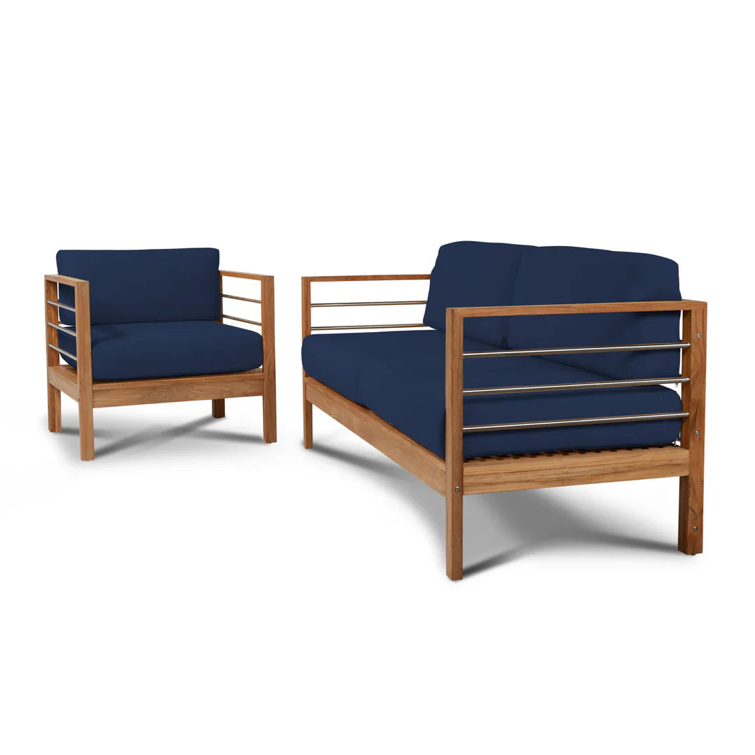 HiTeak SoHo Teak Outdoor Club Chair Sunbrella Cushion